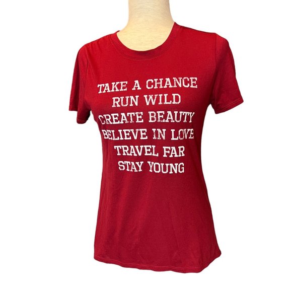 Modern Lux tshirt Take A Chance Size S EUC - Picture 1 of 5